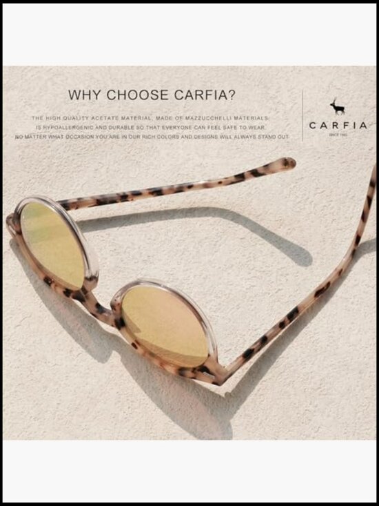 Retro Polarized Sunglasses UV Protection Acetate Classic Round Shades main image 5